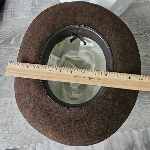 Adam 101 Corral Adam Western Cowboy Felt Hat Mens Size Small 6 3/4 Pampa Brown - Picture 13 of 16